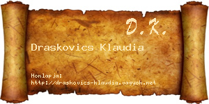 Draskovics Klaudia névjegykártya