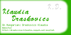 klaudia draskovics business card